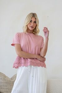 Joop & Gypsy Crochet Trim Tee