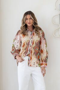 Joop & Gypsy Bohemian Paisley Button Blouse
