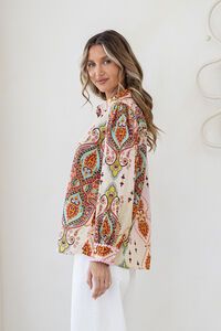 Joop & Gypsy Bohemian Paisley Button Blouse