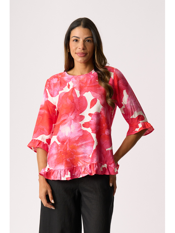 Foil Scoop Hem Top