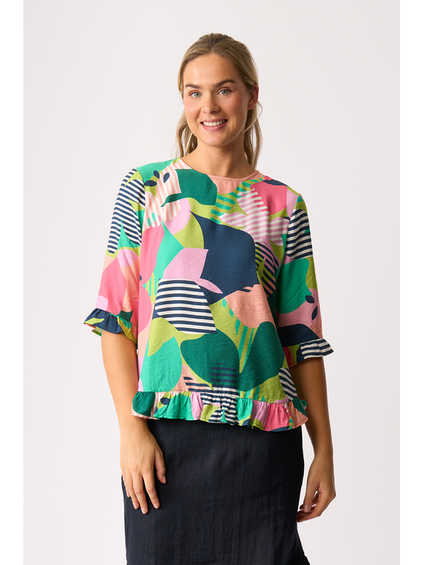 Foil Scoop Hem Top