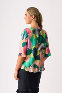 Foil Scoop Hem Top