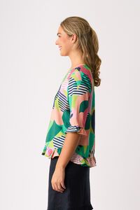 Foil Scoop Hem Top