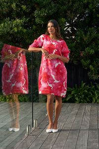 Foil Shirr The Cuff Dress