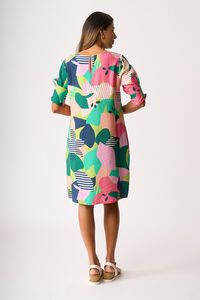Foil Shirr The Cuff Dress