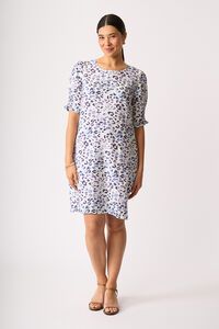 Foil Shirr The Cuff Dress