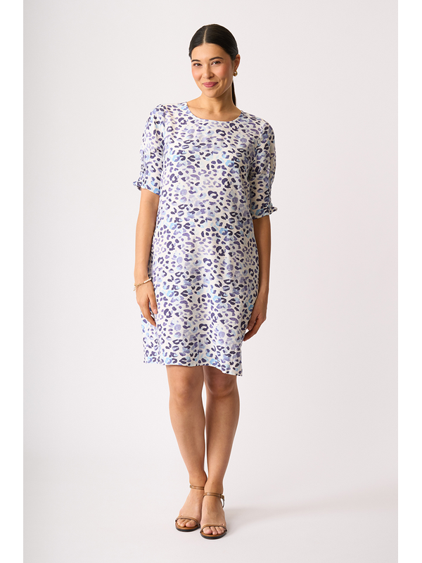 Foil Shirr The Cuff Dress