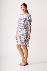 Foil Shirr The Cuff Dress