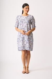 Foil Shirr The Cuff Dress
