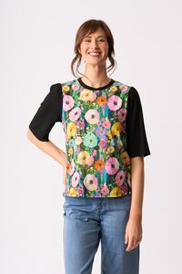 Memo Combo Elbow Sleeve Top