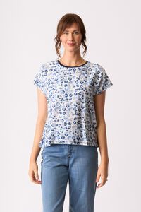 Memo Contrast Front Drop Shoulder Top