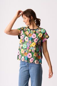 Memo Contrast Front Drop Shoulder Top