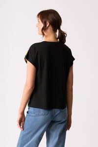 Memo Contrast Front Drop Shoulder Top