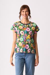 Memo Contrast Front Drop Shoulder Top