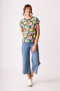 Memo Contrast Front Drop Shoulder Top