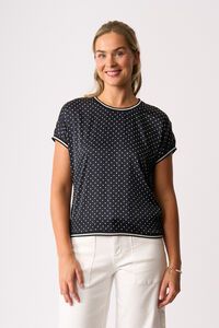 Memo Knit Back Round Neck Top