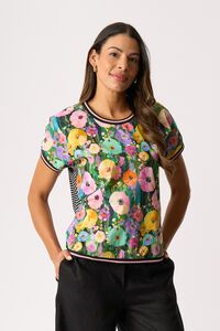 Memo Knit Back Round Neck Top
