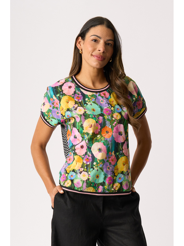 Memo Knit Back Round Neck Top