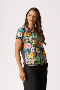 Memo Knit Back Round Neck Top
