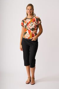 Memo Knit Back Round Neck Top
