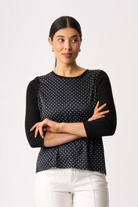 Memo Relaxed Fit Contrast Front Top