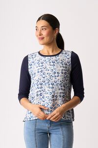 Memo Relaxed Fit Contrast Front Top