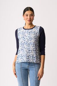 Memo Relaxed Fit Contrast Front Top