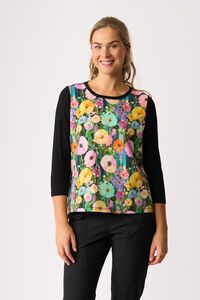 Memo Relaxed Fit Contrast Front Top