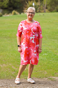 Foil Shirr The Cuff Dress