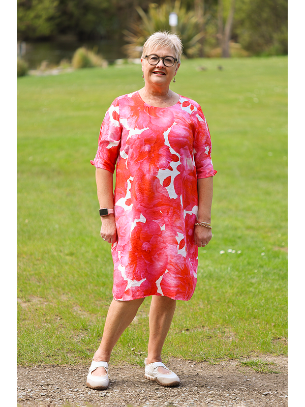 Foil Shirr The Cuff Dress