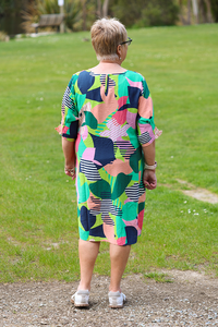 Foil Shirr The Cuff Dress