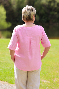 Foil Pleat Back Top