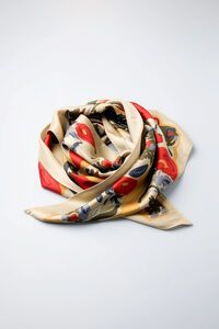 Stella + Gemma Cream Floral Triangle Scarf