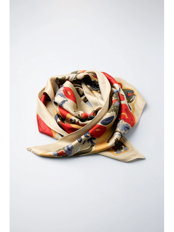 Stella + Gemma Cream Floral Triangle Scarf