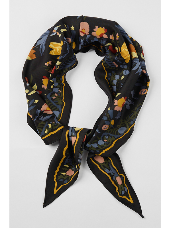Stella + Gemma Navy Floral Triangle Scarf