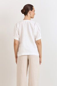 Adorne Harrie Pleated Linen Top