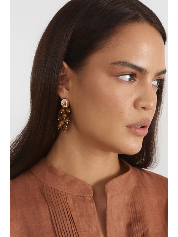 Adorne Stone Cluster Earrings 