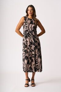 Foil Panel Flare Dress