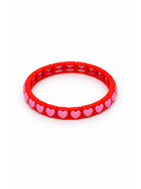 Tiger Tree Red Heart Tile Bracelet