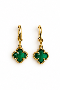 Tiger Tree Green Crystal Felice Huggies Earrings