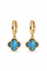 Tiger Tree Blue Crystal Felice Huggies Earrings