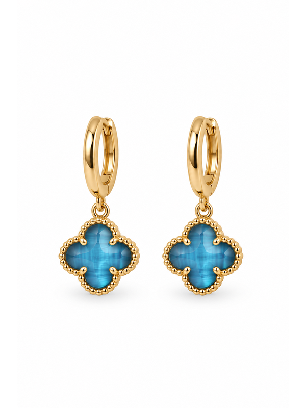 Tiger Tree Blue Crystal Felice Huggies Earrings