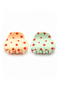 Tiger Tree Small Heart Hair Clips