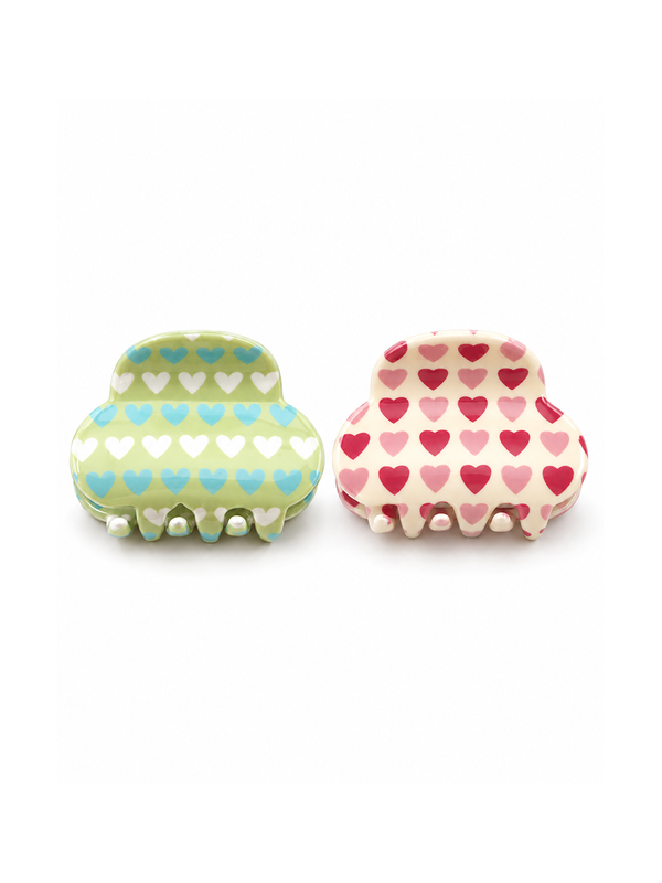 Tiger Tree Small Heart Hair Clips