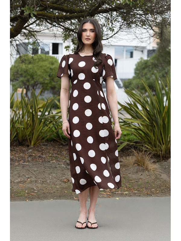 Seeking Lola Coffee Spot Angel Dress