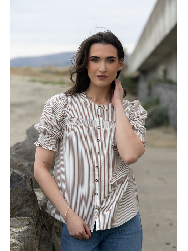 Seeking Lola Cedar Stripe Bountaneous Blouse