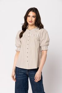 Seeking Lola Cedar Stripe Bountaneous Blouse