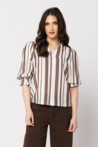 Seeking Lola Walnut Stripe Bobbie Blouse