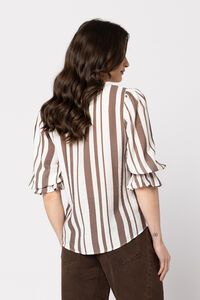 Seeking Lola Walnut Stripe Bobbie Blouse