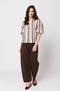 Seeking Lola Walnut Stripe Bobbie Blouse